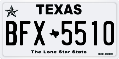 TX license plate BFX5510
