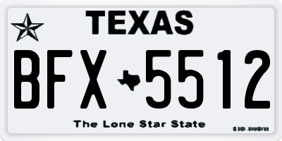 TX license plate BFX5512