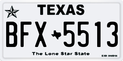TX license plate BFX5513
