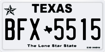 TX license plate BFX5515