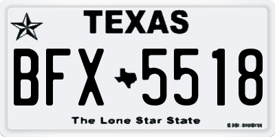 TX license plate BFX5518