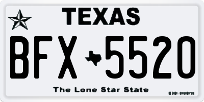 TX license plate BFX5520