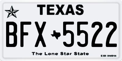 TX license plate BFX5522