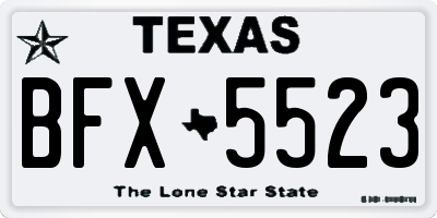 TX license plate BFX5523
