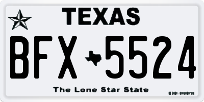 TX license plate BFX5524