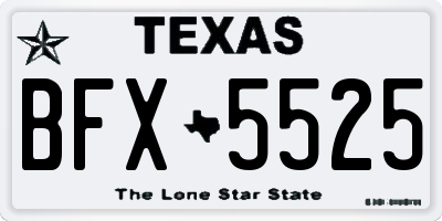 TX license plate BFX5525