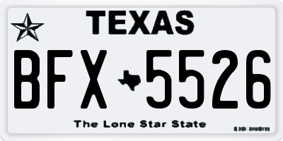 TX license plate BFX5526