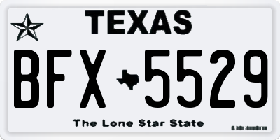 TX license plate BFX5529