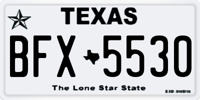 TX license plate BFX5530