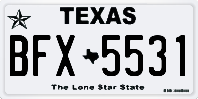 TX license plate BFX5531