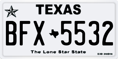 TX license plate BFX5532