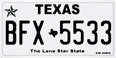 TX license plate BFX5533