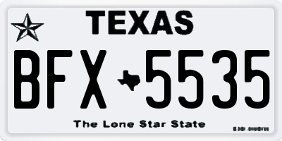 TX license plate BFX5535