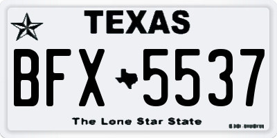 TX license plate BFX5537