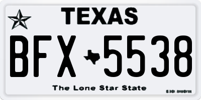 TX license plate BFX5538