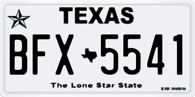 TX license plate BFX5541