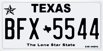 TX license plate BFX5544