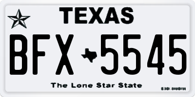TX license plate BFX5545