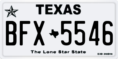 TX license plate BFX5546