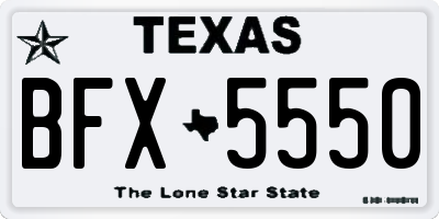 TX license plate BFX5550