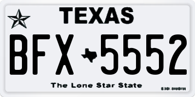 TX license plate BFX5552