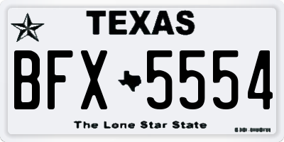 TX license plate BFX5554