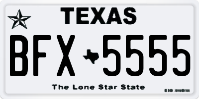 TX license plate BFX5555