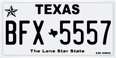 TX license plate BFX5557