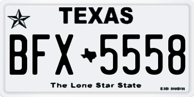 TX license plate BFX5558