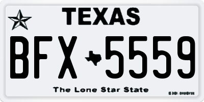 TX license plate BFX5559