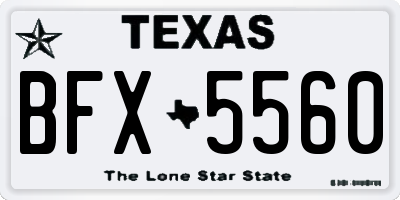TX license plate BFX5560