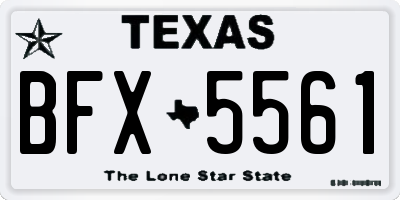 TX license plate BFX5561