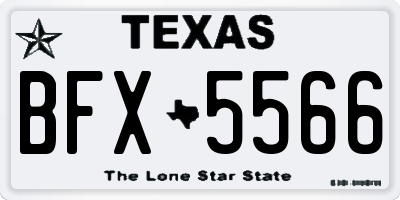 TX license plate BFX5566