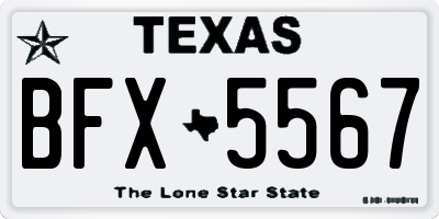 TX license plate BFX5567