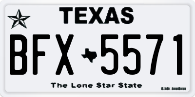 TX license plate BFX5571