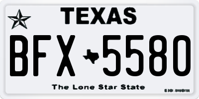 TX license plate BFX5580
