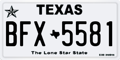 TX license plate BFX5581