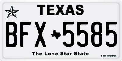 TX license plate BFX5585