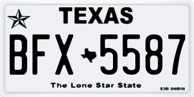 TX license plate BFX5587