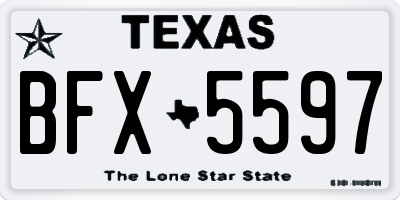 TX license plate BFX5597