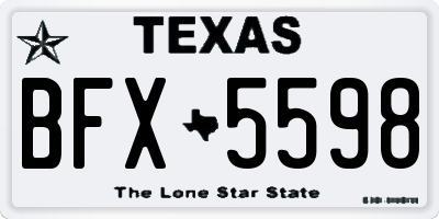 TX license plate BFX5598