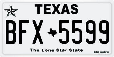 TX license plate BFX5599