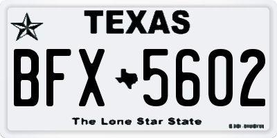 TX license plate BFX5602
