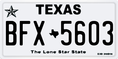 TX license plate BFX5603