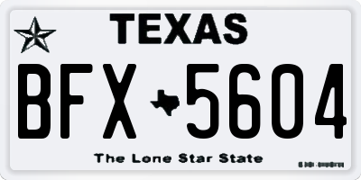 TX license plate BFX5604