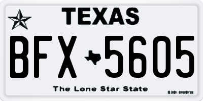 TX license plate BFX5605