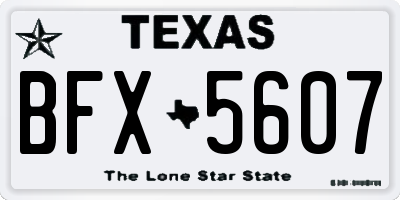 TX license plate BFX5607