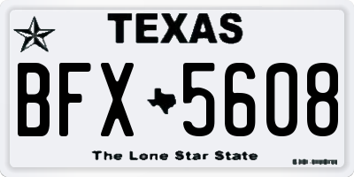 TX license plate BFX5608