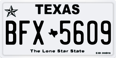 TX license plate BFX5609