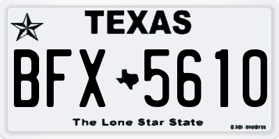 TX license plate BFX5610